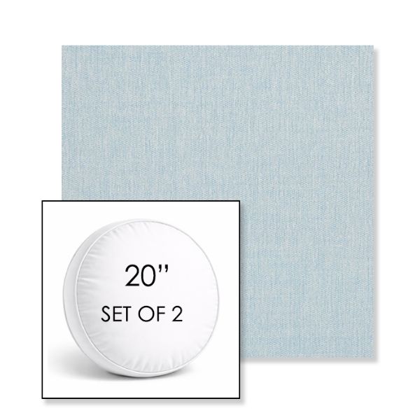 Picture of Ritsy Sky | Set of 2 | 20" Sunbrella Boxed Round Outdoor Throw Pillows with Premium Inserts