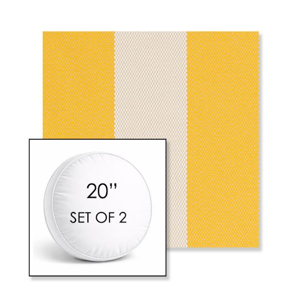 Picture of Rothko Lemonade | Set of 2 | 20" Sunbrella Boxed Round Outdoor Throw Pillows with Premium Inserts