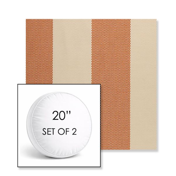 Picture of Rothko Lobster Roll | Set of 2 | 20" Sunbrella Boxed Round Outdoor Throw Pillows with Premium Inserts