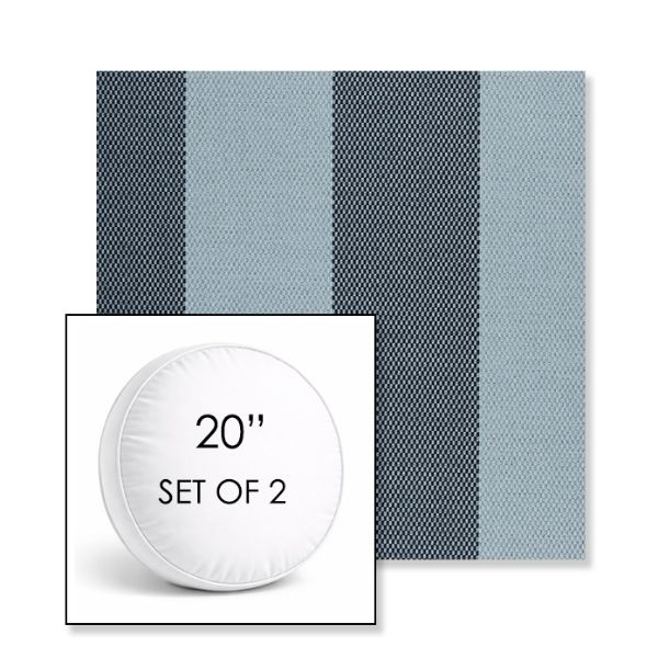 Picture of Rothko Oceanfront | Set of 2 | 20" Sunbrella Boxed Round Outdoor Throw Pillows with Premium Inserts