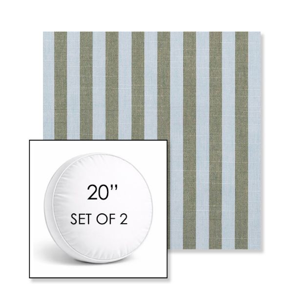 Picture of Sail Away Aloe | Set of 2 | 20" Sunbrella Boxed Round Outdoor Throw Pillows with Premium Inserts