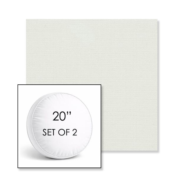 Picture of Sailcloth Salt | Set of 2 | 20" Sunbrella Boxed Round Outdoor Throw Pillows with Premium Inserts