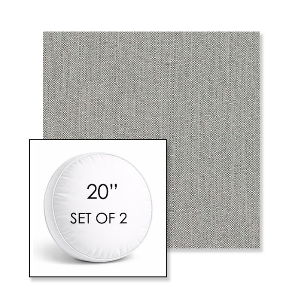 Picture of Savane Nimbus | Set of 2 | 20" Sunbrella Boxed Round Outdoor Throw Pillows with Premium Inserts