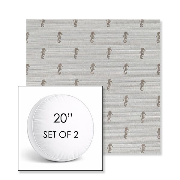 Picture of Schooner Plank | Set of 2 | 20" Sunbrella Boxed Round Outdoor Throw Pillows with Premium Inserts