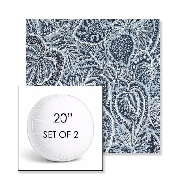 Picture of Sensibility Harbor | Set of 2 | 20" Sunbrella Boxed Round Outdoor Throw Pillows with Premium Inserts