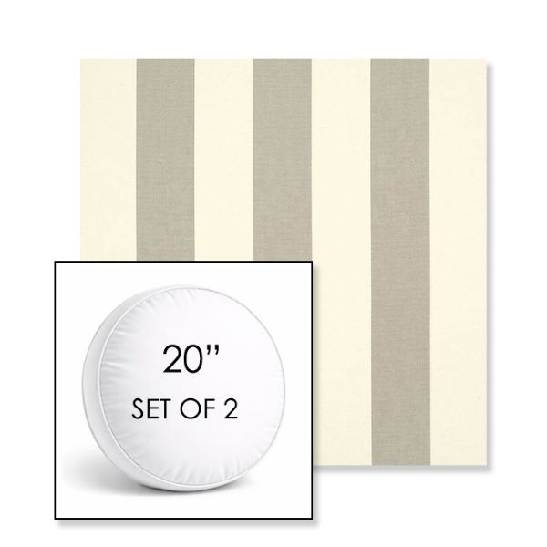 Picture of Solana Seagull | Set of 2 | 20" Sunbrella Boxed Round Outdoor Throw Pillows with Premium Inserts