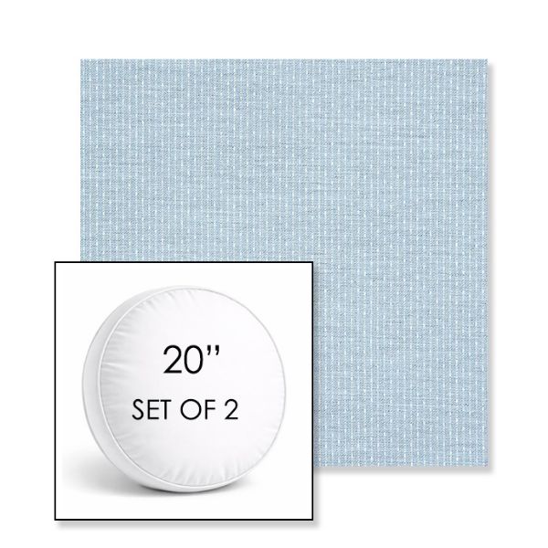 Picture of Solo Ocean | Set of 2 | 20" Sunbrella Boxed Round Outdoor Throw Pillows with Premium Inserts
