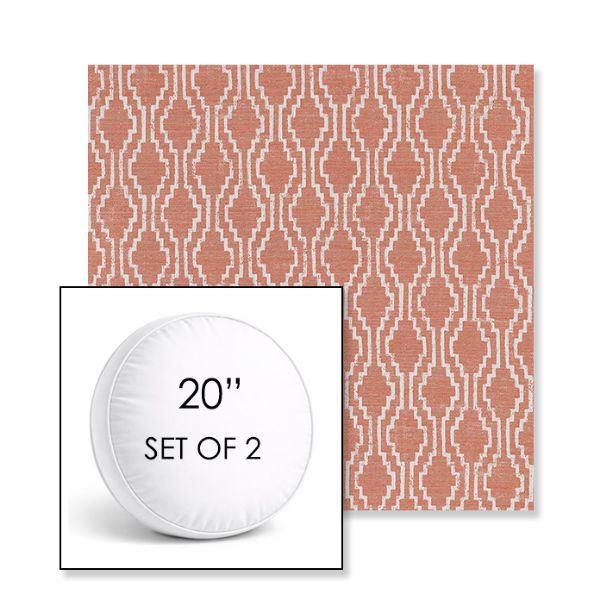 Picture of Solve Clay | Set of 2 | 20" Sunbrella Boxed Round Outdoor Throw Pillows with Premium Inserts
