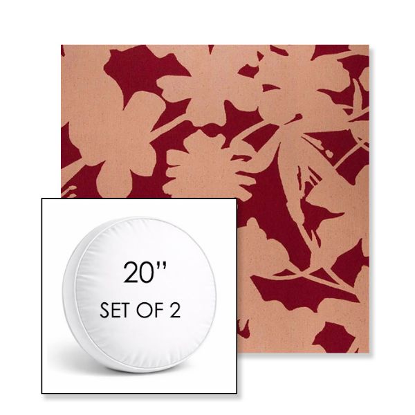 Picture of Sonny Cherry Pop | Set of 2 | 20" Sunbrella Boxed Round Outdoor Throw Pillows with Premium Inserts