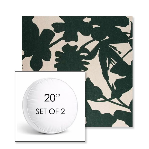 Picture of Sonny Fairway | Set of 2 | 20" Sunbrella Boxed Round Outdoor Throw Pillows with Premium Inserts
