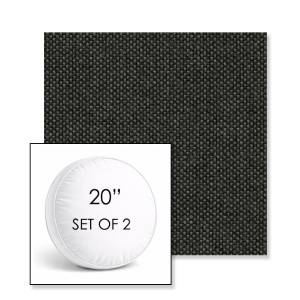Picture of Source Fogo | Set of 2 | 20" Sunbrella Boxed Round Outdoor Throw Pillows with Premium Inserts