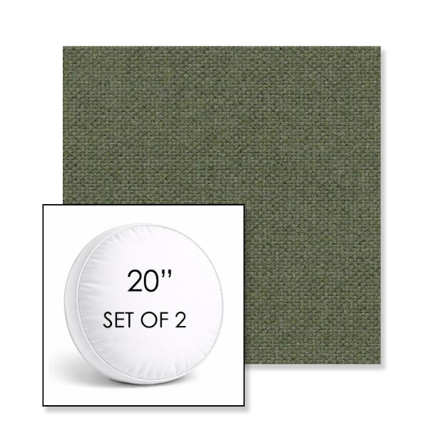 Picture of Source Tile | Set of 2 | 20" Sunbrella Boxed Round Outdoor Throw Pillows with Premium Inserts