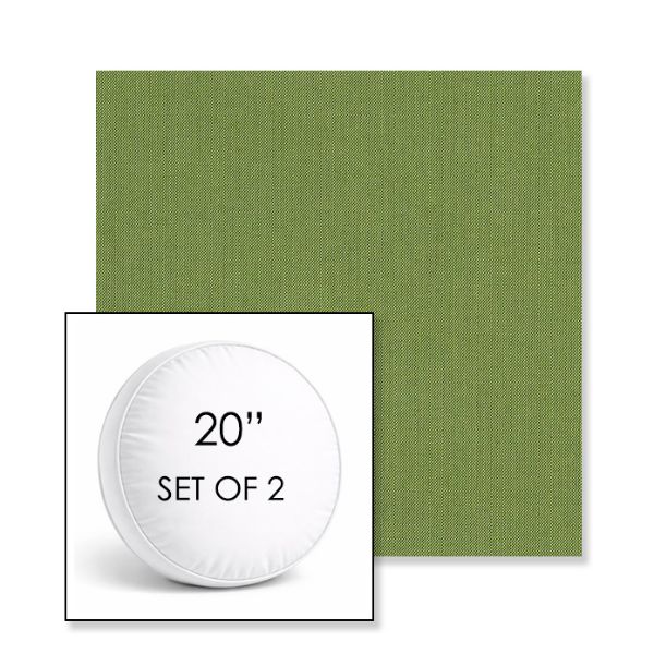 Picture of Spectrum Cilantro | Set of 2 | 20" Sunbrella Boxed Round Outdoor Throw Pillows with Premium Inserts