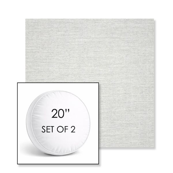 Picture of Switch Snow | Set of 2 | 20" Sunbrella Boxed Round Outdoor Throw Pillows with Premium Inserts
