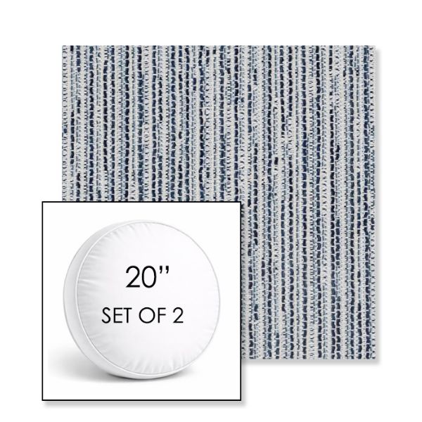 Picture of Tectonic Coastal | Set of 2 | 20" Sunbrella Boxed Round Outdoor Throw Pillows with Premium Inserts