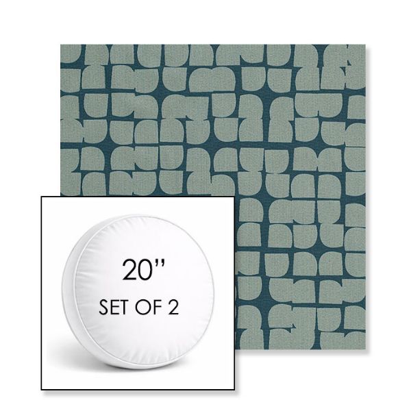 Picture of Toggle Splash | Set of 2 | 20" Sunbrella Boxed Round Outdoor Throw Pillows with Premium Inserts