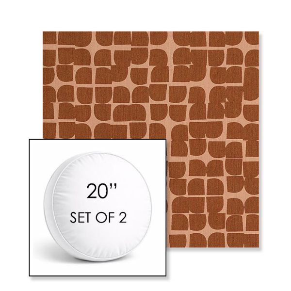 Picture of Toggle Terra Rosa | Set of 2 | 20" Sunbrella Boxed Round Outdoor Throw Pillows with Premium Inserts