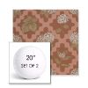 Picture of Trellis Primrose | Set of 2 | 20" Sunbrella Boxed Round Outdoor Throw Pillows with Premium Inserts