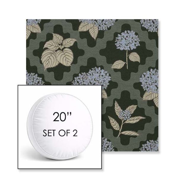 Picture of Trellis Topiary | Set of 2 | 20" Sunbrella Boxed Round Outdoor Throw Pillows with Premium Inserts