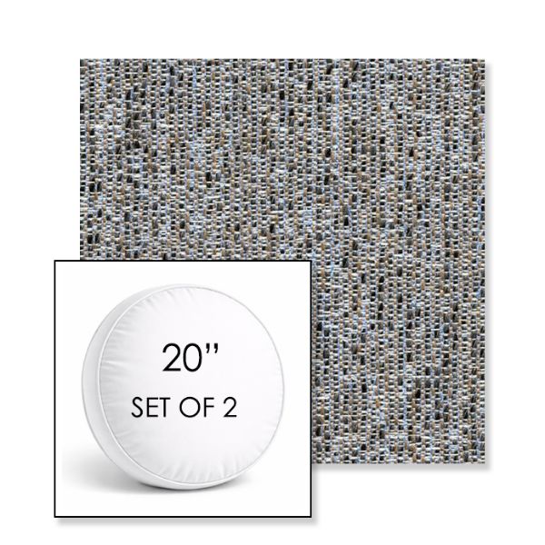 Picture of Tundra Atlantis | Set of 2 | 20" Sunbrella Boxed Round Outdoor Throw Pillows with Premium Inserts