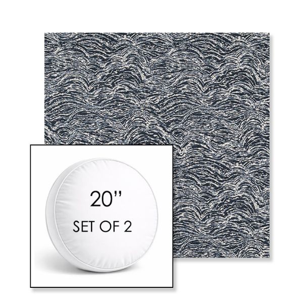 Picture of Undercurrent Tide | Set of 2 | 20" Sunbrella Boxed Round Outdoor Throw Pillows with Premium Inserts