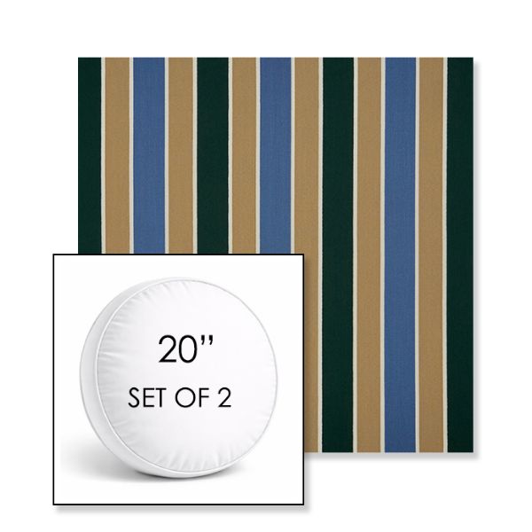 Picture of Varsity Country Club | Set of 2 | 20" Sunbrella Boxed Round Outdoor Throw Pillows with Premium Inserts