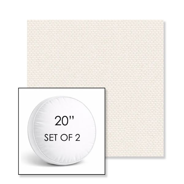 Picture of Wadi Sugar | Set of 2 | 20" Sunbrella Boxed Round Outdoor Throw Pillows with Premium Inserts