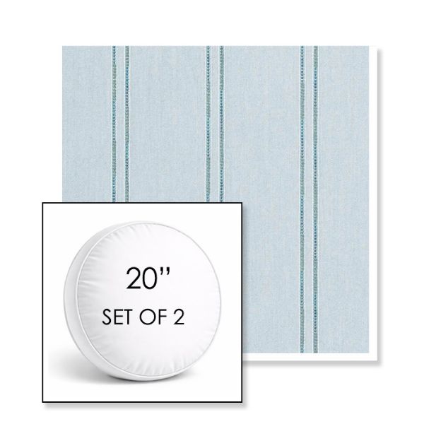 Picture of Wayward Sky | Set of 2 | 20" Sunbrella Boxed Round Outdoor Throw Pillows with Premium Inserts