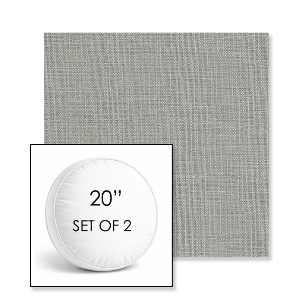 Picture of Willa Celery | Set of 2 | 20" Sunbrella Boxed Round Outdoor Throw Pillows with Premium Inserts