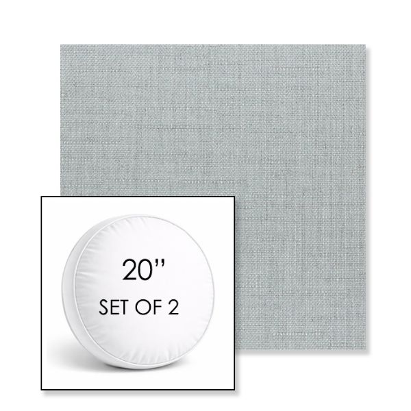 Picture of Willa Seaglass | Set of 2 | 20" Sunbrella Boxed Round Outdoor Throw Pillows with Premium Inserts