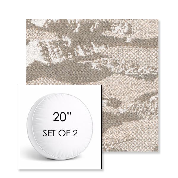 Picture of Yama Fuji | Set of 2 | 20" Sunbrella Boxed Round Outdoor Throw Pillows with Premium Inserts