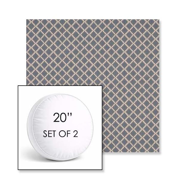 Picture of Yardly Hydrangea | Set of 2 | 20" Sunbrella Boxed Round Outdoor Throw Pillows with Premium Inserts