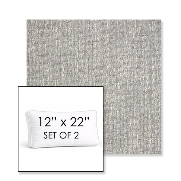 Picture of Adena Pebble | Set of 2 | 12" x 22" Sunbrella Boxed Outdoor Throw Pillows with Premium Inserts
