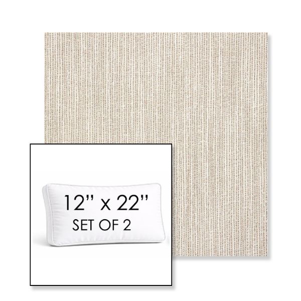 Picture of Adena Sand | Set of 2 | 12" x 22" Sunbrella Boxed Outdoor Throw Pillows with Premium Inserts