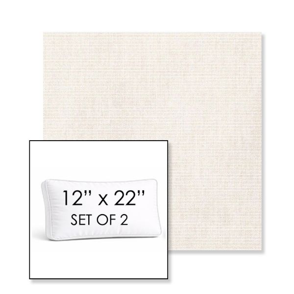 Picture of Ambrose Linen | Set of 2 | 12" x 22" Sunbrella Boxed Outdoor Throw Pillows with Premium Inserts