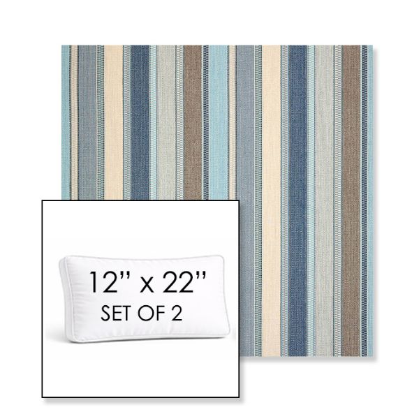 Picture of Ascend Spa | Set of 2 | 12" x 22" Sunbrella Boxed Outdoor Throw Pillows with Premium Inserts