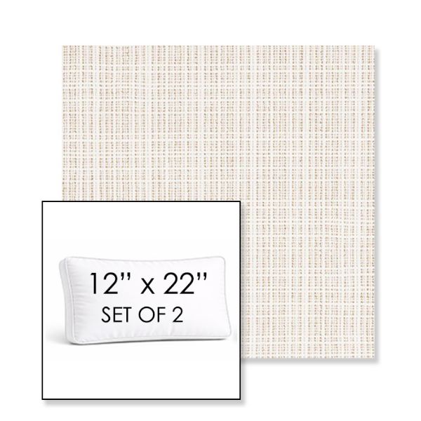 Picture of Benson Sand | Set of 2 | 12" x 22" Sunbrella Boxed Outdoor Throw Pillows with Premium Inserts