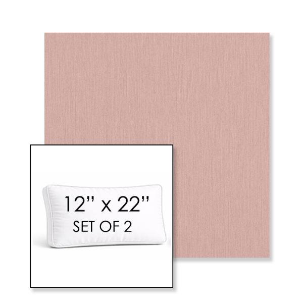 Picture of Canvas Blush | Set of 2 | 12" x 22" Sunbrella Boxed Outdoor Throw Pillows with Premium Inserts