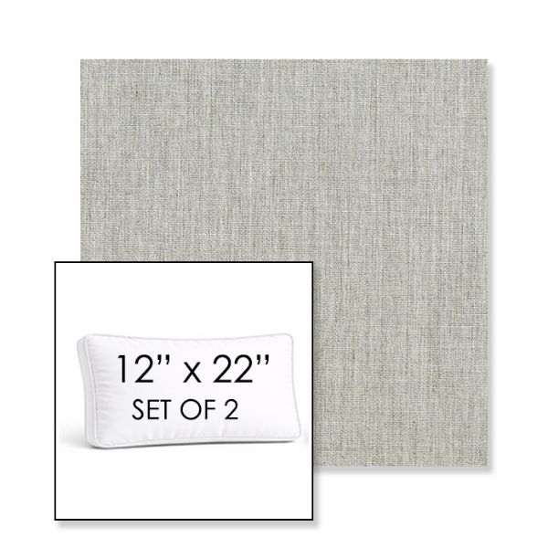 Picture of Canvas Granite | Set of 2 | 12" x 22" Sunbrella Boxed Outdoor Throw Pillows with Premium Inserts
