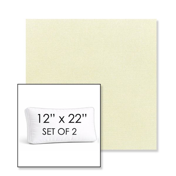 Picture of Canvas Natural | Set of 2 | 12" x 22" Sunbrella Boxed Outdoor Throw Pillows with Premium Inserts