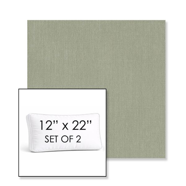 Picture of Canvas Seasalt | Set of 2 | 12" x 22" Sunbrella Boxed Outdoor Throw Pillows with Premium Inserts