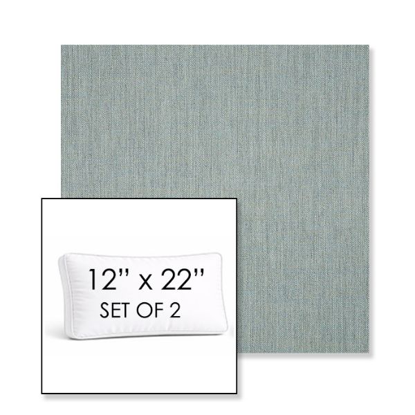 Picture of Cast Mist | Set of 2 | 12" x 22" Sunbrella Boxed Outdoor Throw Pillows with Premium Inserts