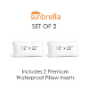 Picture of Cast Sage | Set of 2 | 12" x 22" Sunbrella Boxed Outdoor Throw Pillows with Premium Inserts
