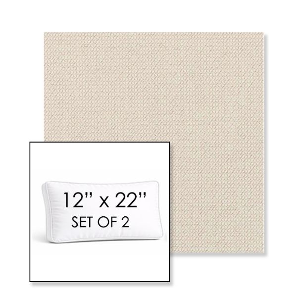 Picture of Charmer Parchment | Set of 2 | 12" x 22" Sunbrella Boxed Outdoor Throw Pillows with Premium Inserts