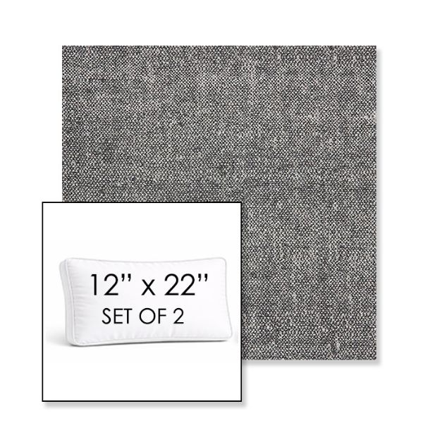Picture of Chartres Granite | Set of 2 | 12" x 22" Sunbrella Boxed Outdoor Throw Pillows with Premium Inserts
