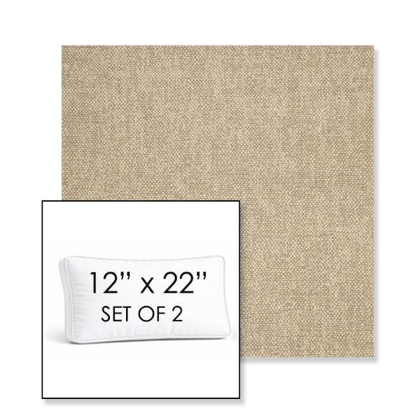 Picture of Chartres Malt | Set of 2 | 12" x 22" Sunbrella Boxed Outdoor Throw Pillows with Premium Inserts