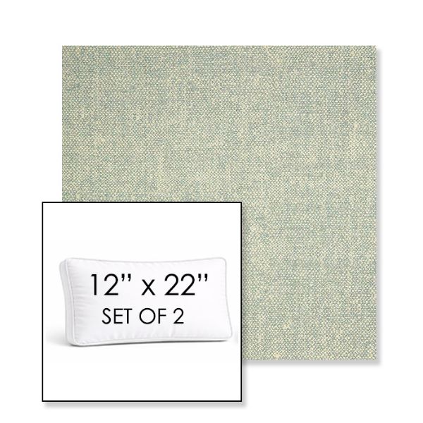 Picture of Chartres Mist | Set of 2 | 12" x 22" Sunbrella Boxed Outdoor Throw Pillows with Premium Inserts