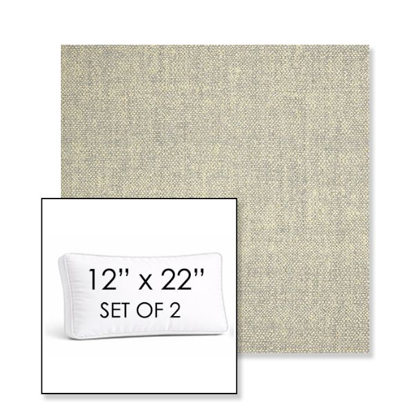 Picture of Chartres Pebble | Set of 2 | 12" x 22" Sunbrella Boxed Outdoor Throw Pillows with Premium Inserts