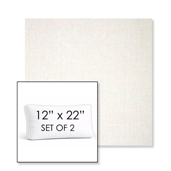 Picture of Crush Snow | Set of 2 | 12" x 22" Sunbrella Boxed Outdoor Throw Pillows with Premium Inserts