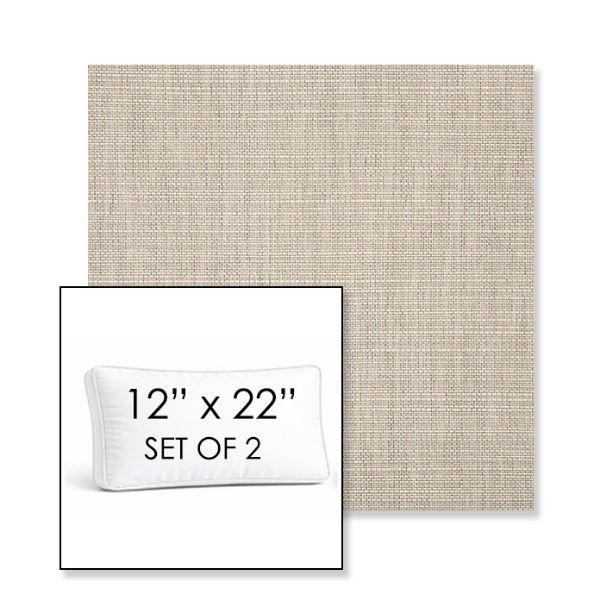 Picture of Echo Ash | Set of 2 | 12" x 22" Sunbrella Boxed Outdoor Throw Pillows with Premium Inserts